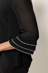 M&Co Black Frill Sleeve Blouse | M&Co 4