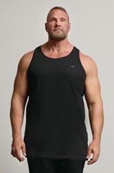 BadRhino Big & Tall Black Extra Long Plain Vest Top | BadRhino 3