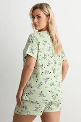 YOURS Plus Size Green Dalmatians Short Sleeve Pyjama Set | Yours Clothing 2