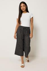 M&Co Petite Brown Animal Print Wide Leg Culottes | M&Co 1