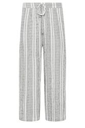 M&Co White Stripe Cropped Wide Leg Trousers | M&Co 5