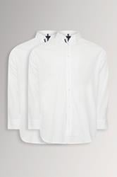 BadRhino Big & Tall 2 PACK White Long Sleeve Poplin Shirts | BadRhino 3