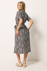 M&Co Brown Leaf Print Shirt Dress | M&Co 2
