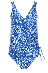 M&Co Blue & White Floral Print Wrap Swimsuit | M&Co 6