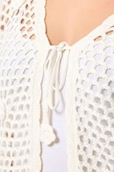 YOURS Plus Size Ivory White Flower Applique Cardigan | Yours Clothing 4