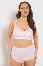 YOURSET 2 PACK Plus Size Pink Cotton Lace Trim Non-Padded Non-Wired Bralette | Yours Clothing 4