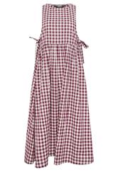 PixieGirl Petite Women's Plum Purple Gingham Cotton Tie Side Pinafore Dress | PixieGirl 5