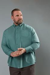 BadRhino Big & Tall Blue Long Sleeve Oxford Shirt | BadRhino 3