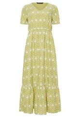 M&Co Light Green Floral Broderie Cotton Maxi Dress | M&Co 6