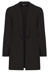 YOURS Curve Black Shawl Collar Scuba Blazer