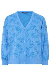 LIMITED COLLECTION Plus Size Blue Rose Knitted Cardigan | Yours Clothing 5