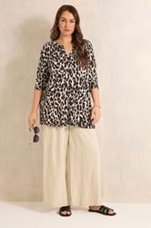 EVANS Plus Size Brown Animal Print Jersey Top | Evans  1