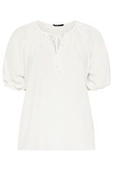 YOURS Curve Ivory White Balloon Sleeve Blouse