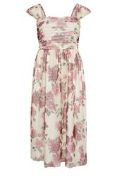 YOURS LONDON Curve White Rose Mesh Skater Dress