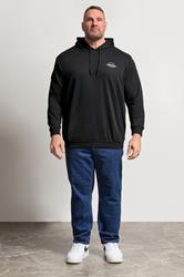 JACK & JONES Big & Tall Black Printed Hoodie | BadRhino 1