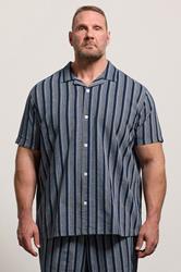 BadRhino Big & Tall Navy Blue & White Stripe Shirt | BadRhino 1