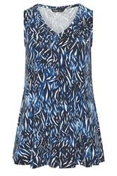 YOURS Curve Navy Blue Abstract Pleat Vest Top