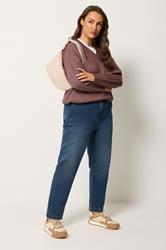 YOURS Plus Size Dark Pink V-Neck Soft Touch Jumper | Yours Clothing 2