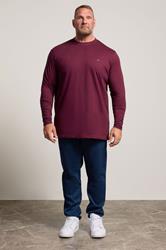 BadRhino Big & Tall Wine Red Extra Long Long Sleeve T-Shirt 1