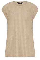 LTS Tall Cream Textured Stripe Top