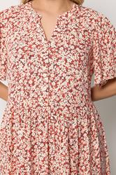 YOURS Plus Size Orange Floral Placket Dress | Yours Clothing 4
