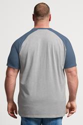 BadRhino Big & Tall Blue & Grey Extra Long Raglan T-Shirt | BadRhino 2