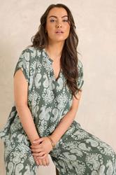 EVANS Plus Size Set Green Abstract Print | Evans 4