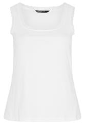 LIMITED COLLECTION Curve White Lace Trim Vest Top