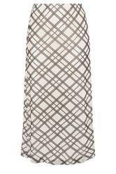 YOURS LONDON Curve Ivory White & Brown Check Maxi Skirt