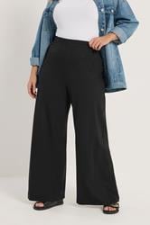 YOURS Plus Size Black Wide Leg Leggings | Yours Clothing 3