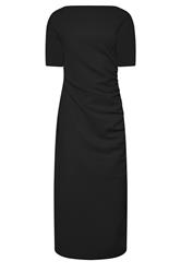 LTS Tall Black Ruched Detail Midi Dress