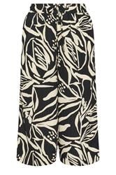 YOURS Plus Size Black Abstract Floral Cropped Trousers | Yours Clothing 5