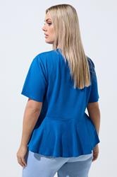 LIMITED COLLECTION Plus Size Blue New York Sporty Peplum Top 2