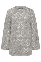 YOURS Plus Size Natural Brown Crochet Knitted Jumper | Yours Clothing 5