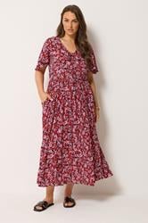 YOURS Plus Size Pink Ditsy Floral Maxi Dress | Yours Clothing 3