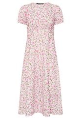 PixieGirl Petite Pink & White Floral Midi Dress