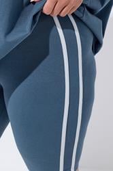 YOURS ACTIVE Plus Size Blue Side Contrast Stripe Shorts | Yours Clothing 4
