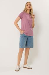 LTS Tall 2 PACK Women's Olive Green & Pink Marl Cotton T-Shirt | Long Tall Sally 4