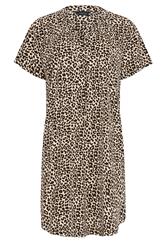 M&Co Brown Animal Print Notch Neck Midi Dress