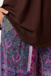 YOURS Plus Size Purple Paisley Shirred Waist Trousers | Yours Clothing 5