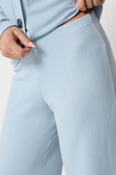 PixieGirl Petite Women's Set Light Blue Ribbed Top & Trousers | PixieGirl 8