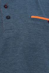 D555 Big & Tall Teal Blue Jacquard Polo Shirt | BadRhino 5