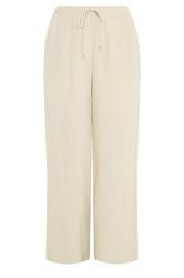 EVANS Plus Size Cream Linen Wide Leg Trouser | Evans 5