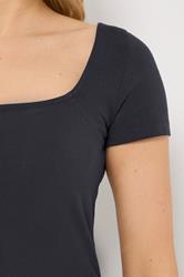LTS Tall 2 PACK Navy Blue & White Fitted Square Neck Tops | Long Tall Sally 6