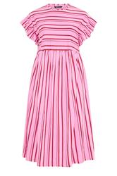 YOURS Curve Pink Stripe Frill Sleeve Dress