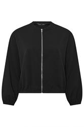 LIMITED COLLECTION Curve Black Zip Bomber Jacket