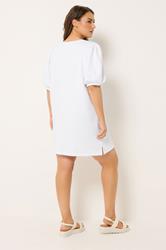YOURS Plus Size White Balloon Sleeve Dress | Yours Clothing 2