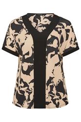 EVANS Curve Natural Floral Jersey Top