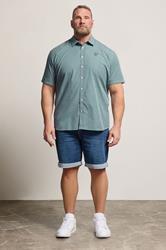 LYLE & SCOTT Big & Tall Blue Fine Check Shirt | BadRhino 1