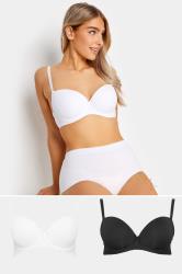 M&Co 2 PACK Black & White Moulded T-Shirt Bra | M&Co 1